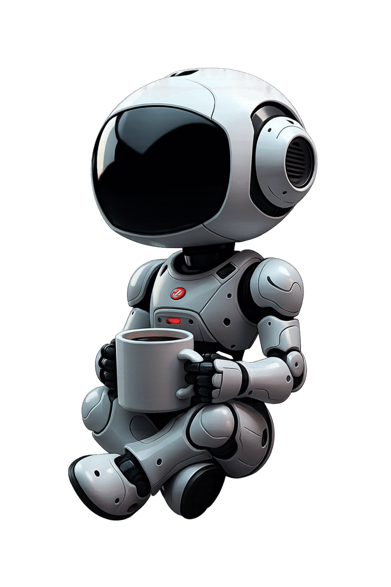 robot tomando café